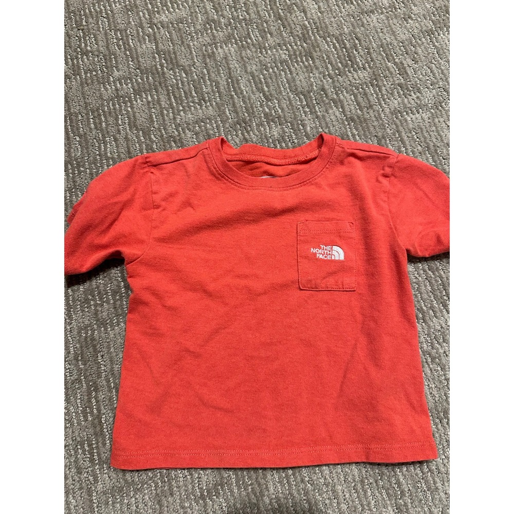 The North Face Kids Orange Pocket T-Shirt Size 3 Short Sleeve Logo Tee